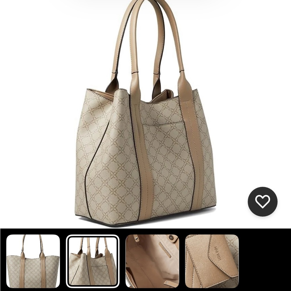 Nine West Beige and Tan Tote Bag 
17.5” wide
11.5” tall - Picture 4 of 6